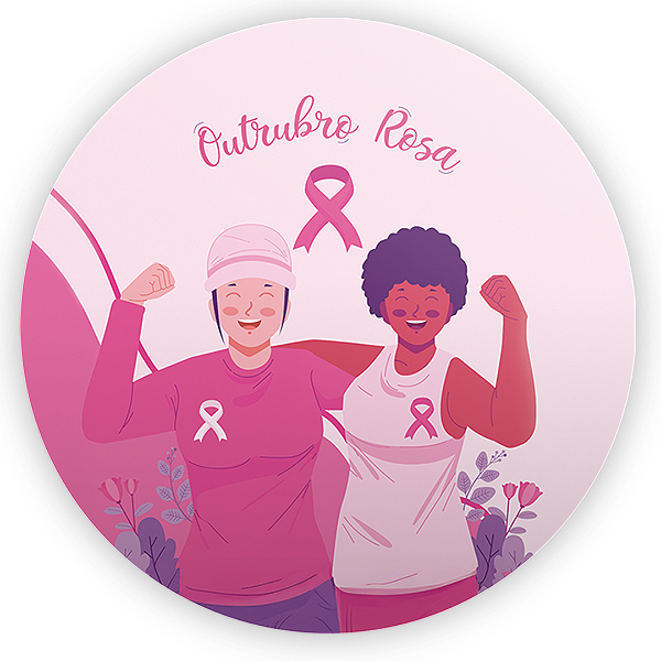 Capa Painel Redondo Sublimado - Outubro Rosa