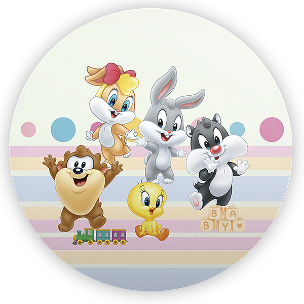 Capa Painel Redondo Sublimado - Baby Looney Tunes