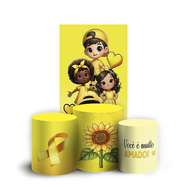 Faixa Lateral e Trio Cilindro Sublimado 3D Vest Facil - Setembro Amarelo