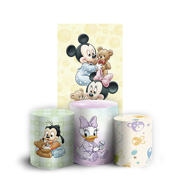 Capas Faixa Lateral e Trio Cilindro Sublimado Vest Facil - Mickey E Minnie