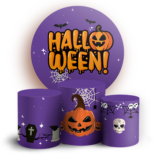 KIT Redondo e Trio - Dia das Bruxas Halloween - Sublimado 3D