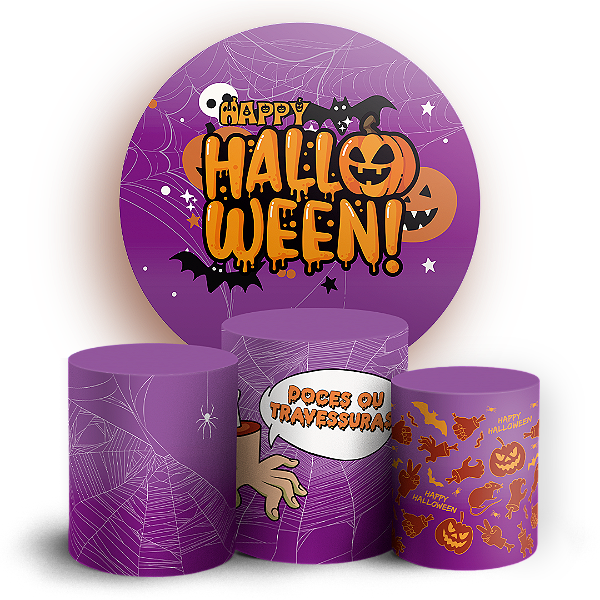 KIT Redondo e Trio - Dia das Bruxas Halloween - Sublimado 3D