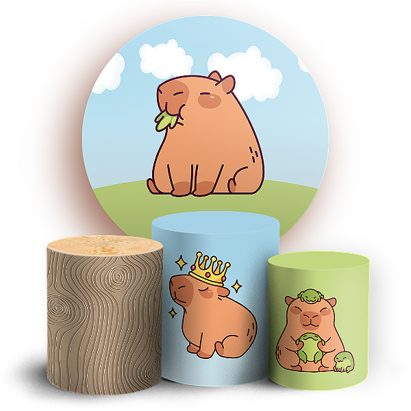 KIT Redondo e Trio - Capivara - Sublimado 3D