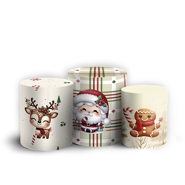 Capas Trio Cilindro Sublimado Vest Facil - Natal