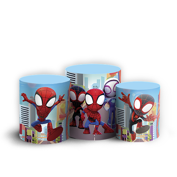 Capas Trio Cilindro Sublimado Vest Facil - Homem Aranha