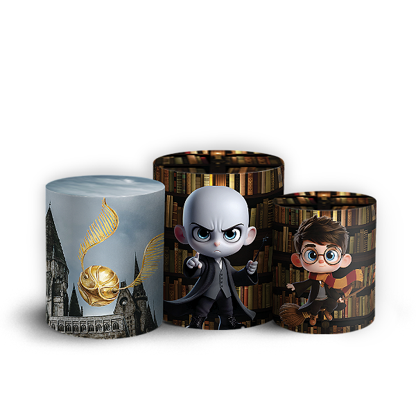 Capas Trio Cilindro Sublimado Vest Facil - Harry Potter