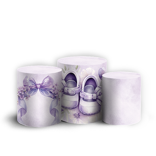 Trio Cilindro Sublimado 3D - Elefantinha Lilás