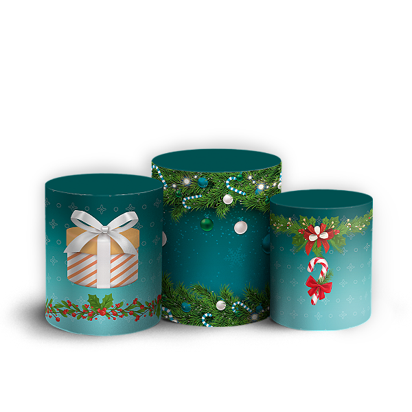 Trio Cilindro Sublimado 3D - Natal