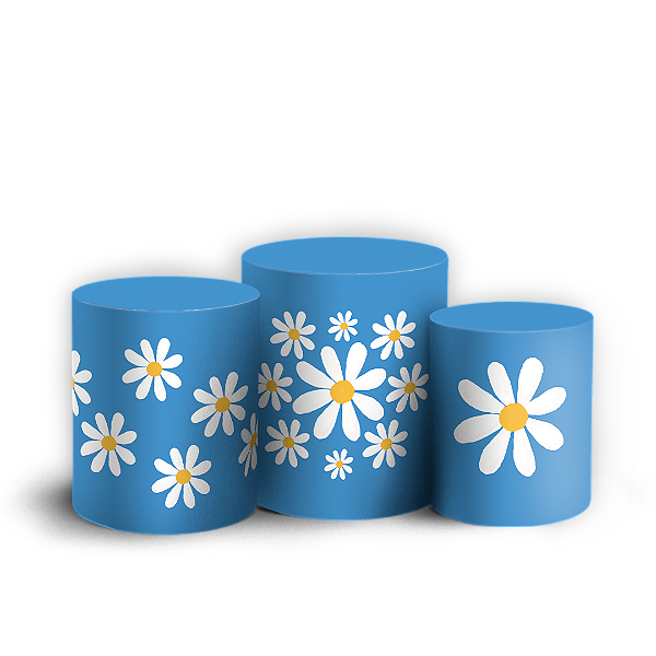 Capas Trio Cilindro Sublimado Vest Facil - Flor Margarida