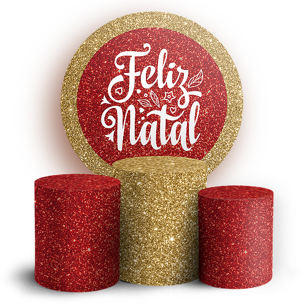Capas Painel Redondo e Trio Cilindro Sublimado - Natal