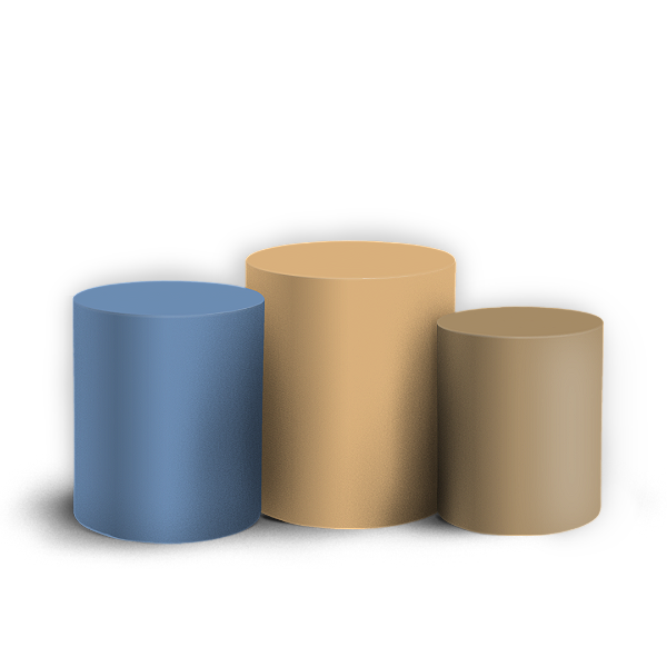 Capas Trio Cilindro Sublimado Vest Facil - Cores Azul E Marrom