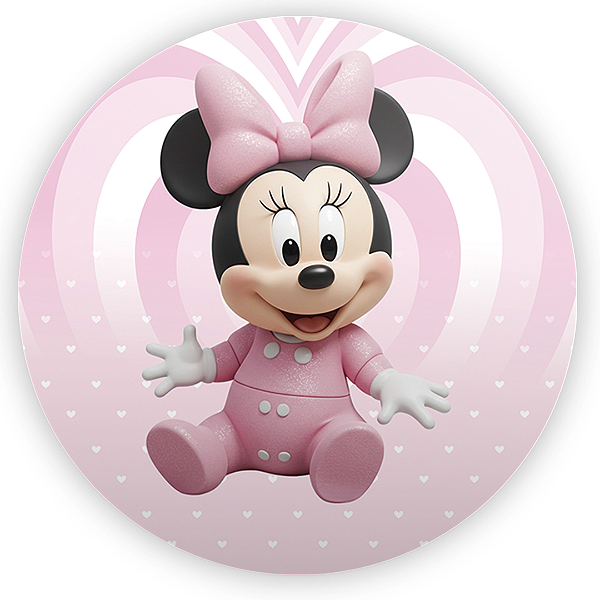 Painel Redondo Sublimado 3D - Minnie
