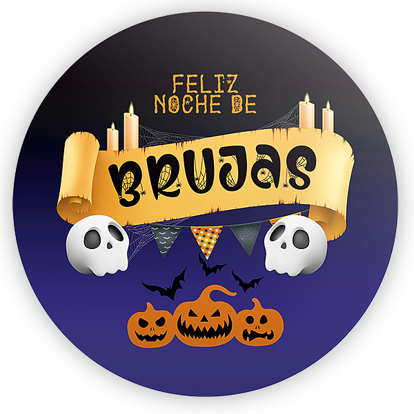 Mini Painel Sublimado 3D - Noche de Brujas ES