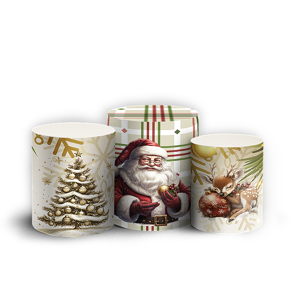 Trio Cilindro Sublimado 3D - Natal