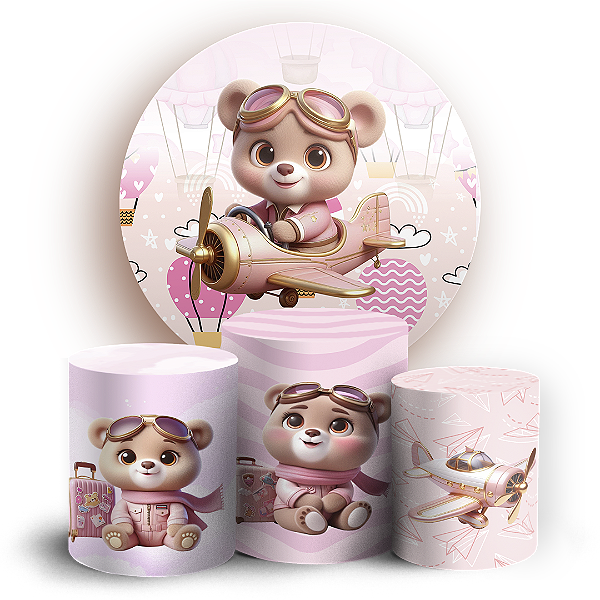 KIT Redondo e Trio Sublimado 3D - Ursinha