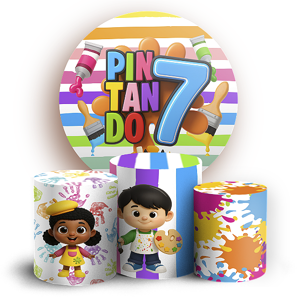 KIT Redondo e Trio Sublimado 3D - Pintando O 7