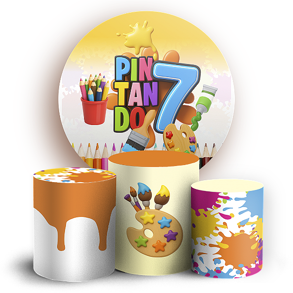 KIT Redondo e Trio Sublimado 3D - Pintando O 7