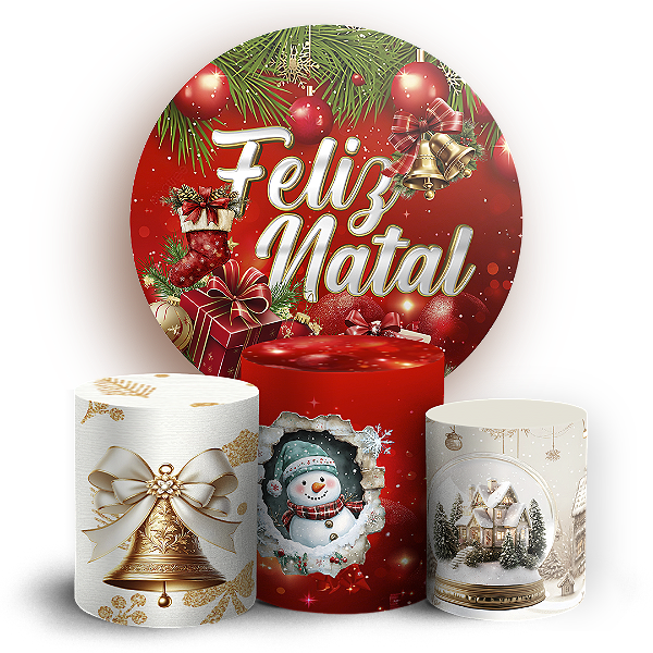 KIT Redondo e Trio Sublimado 3D - Natal