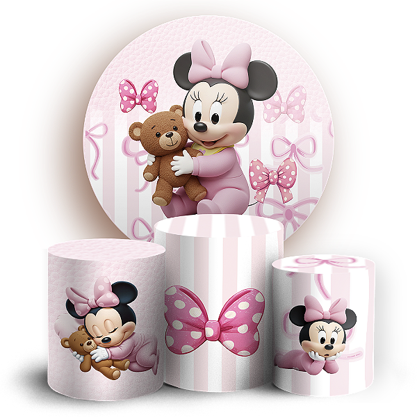 KIT Redondo e Trio Sublimado 3D - Minnie