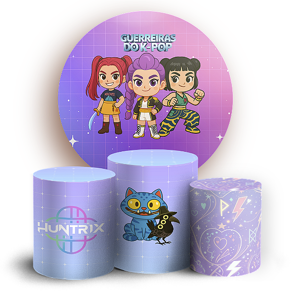 KIT Redondo e Trio Sublimado 3D - Guerreiras Do K Pop