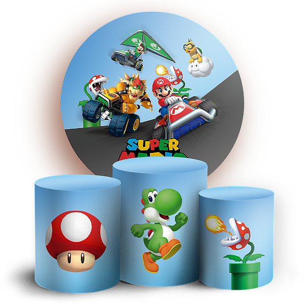 KIT Redondo e Trio Sublimado 3D - Super Mario