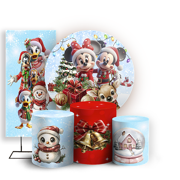 Capas Painel Redondo Trio Cilindro e Faixa Lateral Sublimado - Natal