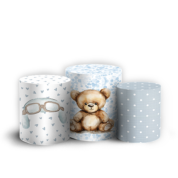 Capas Trio Cilindro Sublimado Vest Facil - Ursinho