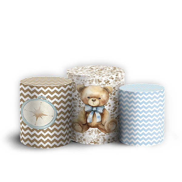 Capas Trio Cilindro Sublimado Vest Facil - Ursinho