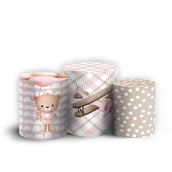 Capas Trio Cilindro Sublimado Vest Facil - Ursinho