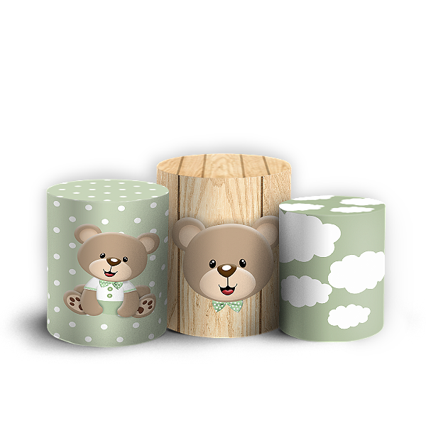 Capas Trio Cilindro Sublimado Vest Facil - Ursinho