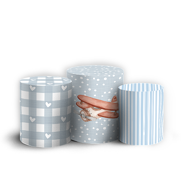 Capas Trio Cilindro Sublimado Vest Facil - Ursinho