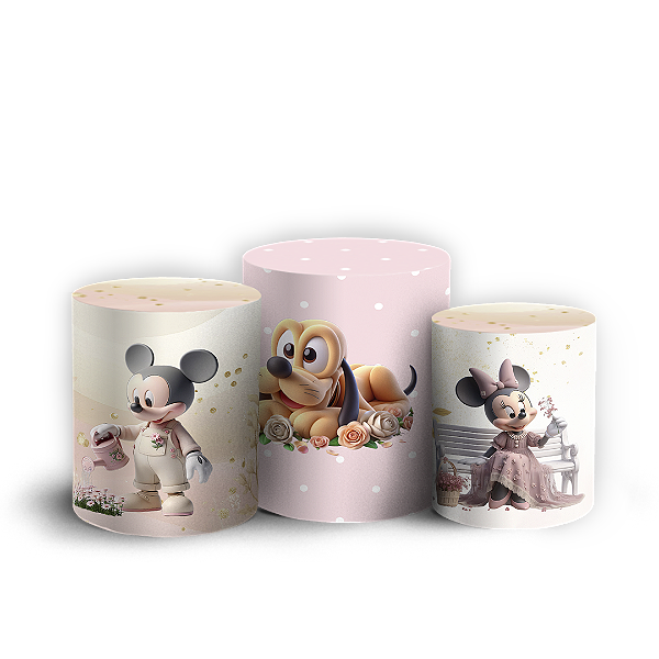Trio Cilindro Sublimado 3D - Minnie