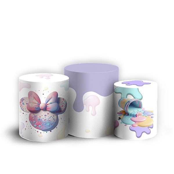 Trio Cilindro Sublimado 3D - Minnie
