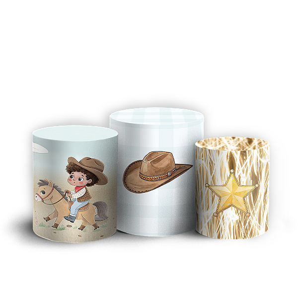 Capas Trio Cilindro Sublimado Vest Facil - Fazendinha
