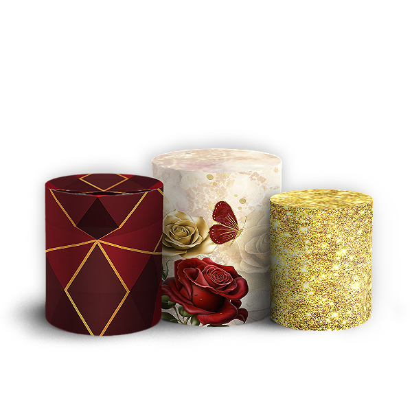 Capas Trio Cilindro Sublimado Vest Facil - 15 Anos