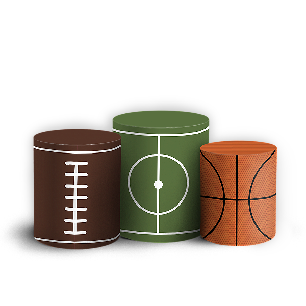 Trio Cilindro Sublimado 3D - Esportes