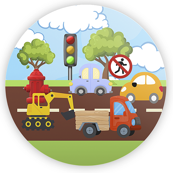 Painel Redondo Sublimado 3D - Transporte