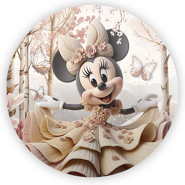 Painel Redondo Sublimado 3D - Minnie