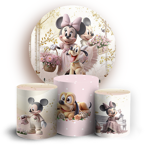 KIT Redondo e Trio Sublimado 3D - Minnie