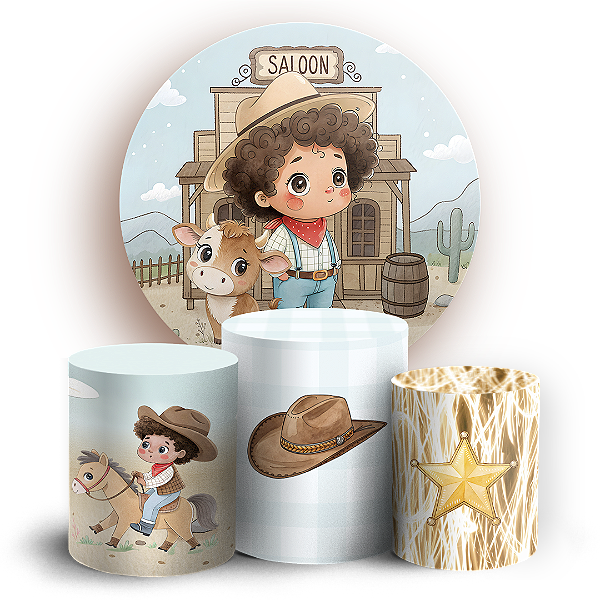 KIT Redondo e Trio Sublimado 3D - Fazendinha