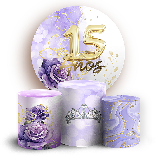 KIT Redondo e Trio Sublimado 3D - 15 Anos