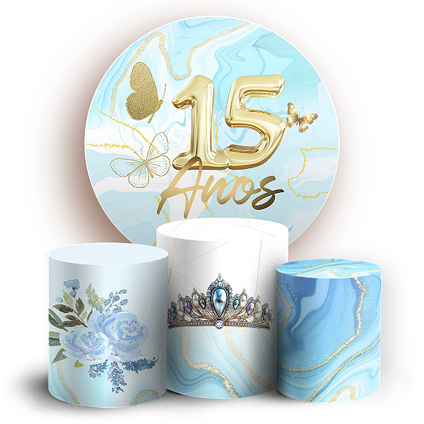 KIT Redondo e Trio Sublimado 3D - 15 Anos