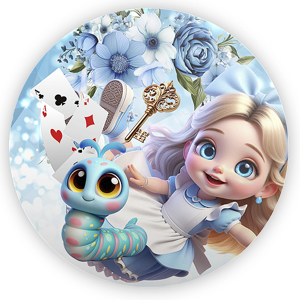 Capa Painel Redondo Sublimado - Alice