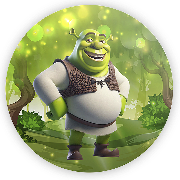 Capa Painel Redondo Sublimado - Shrek