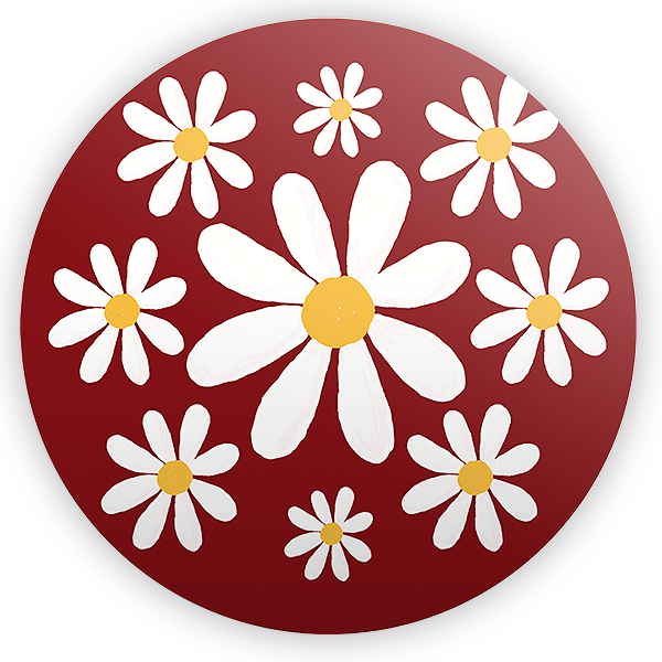 Capa Painel Redondo Sublimado - Flor Margarida