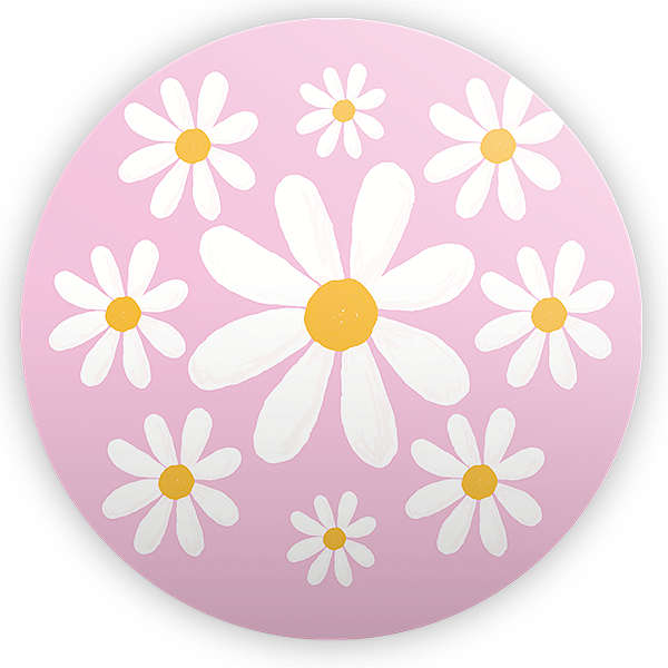 Capa Painel Redondo Sublimado - Flor Margarida