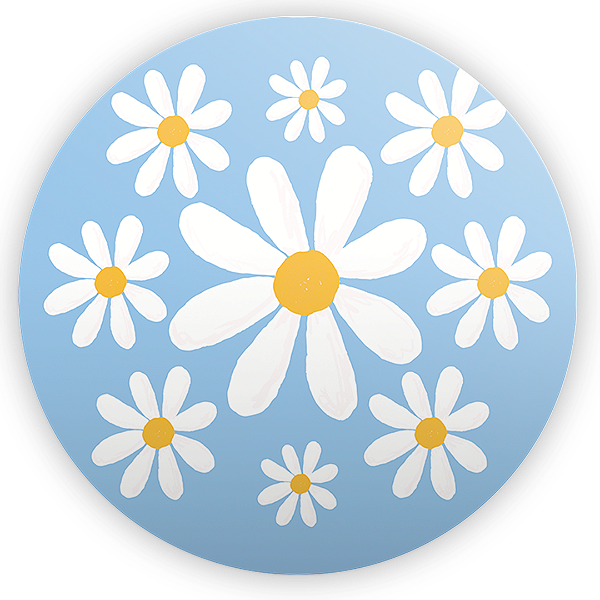 Capa Painel Redondo Sublimado - Flor Margarida