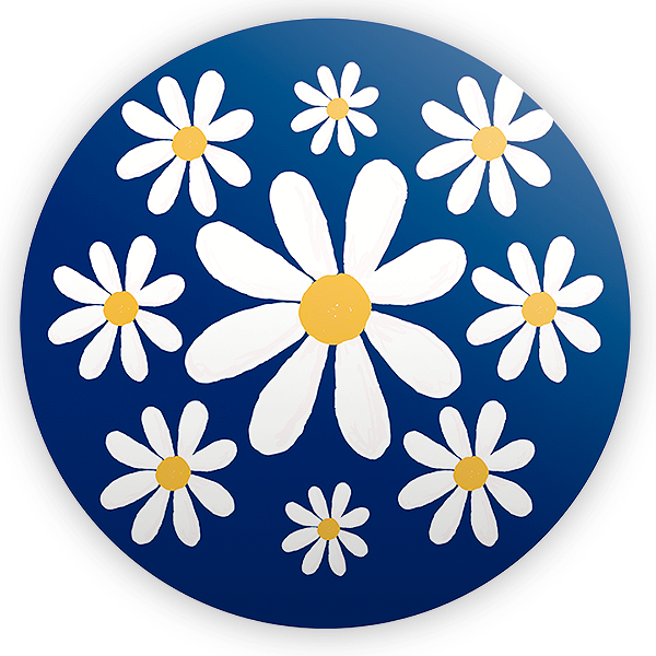 Capa Painel Redondo Sublimado - Flor Margarida