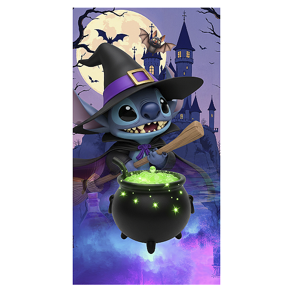 Capa Faixa Lateral Sublimado - Stitch Halloween
