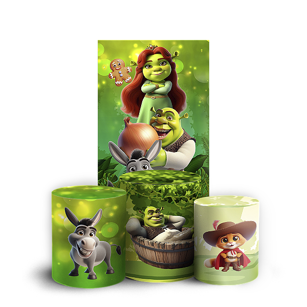 Capas Faixa Lateral e Trio Cilindro Sublimado Vest Facil - Shrek